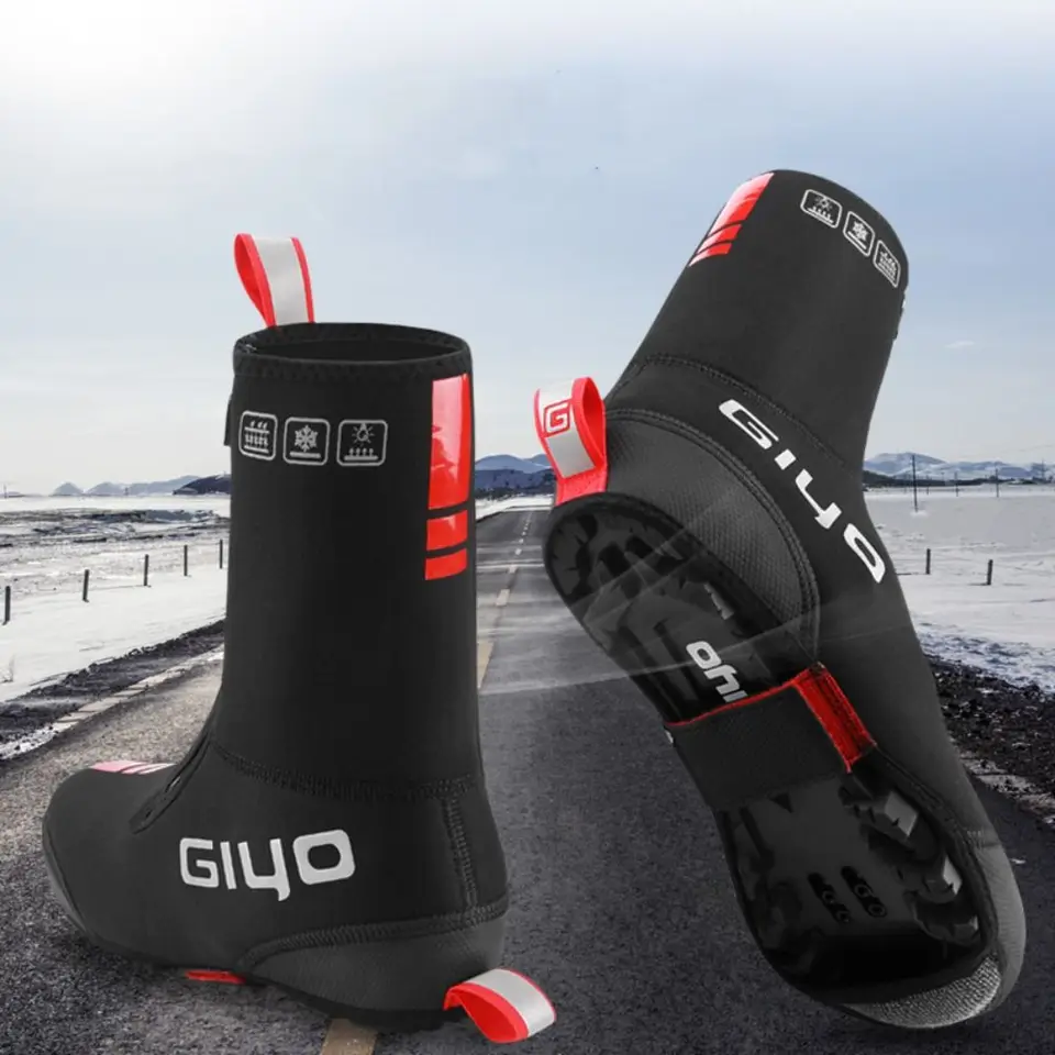 MTB Fleece Warm vodotesná cyklistika Prekraje vetru Odrazové reflexné bicykle Topánky pokrývajú dažďový odolný v zime