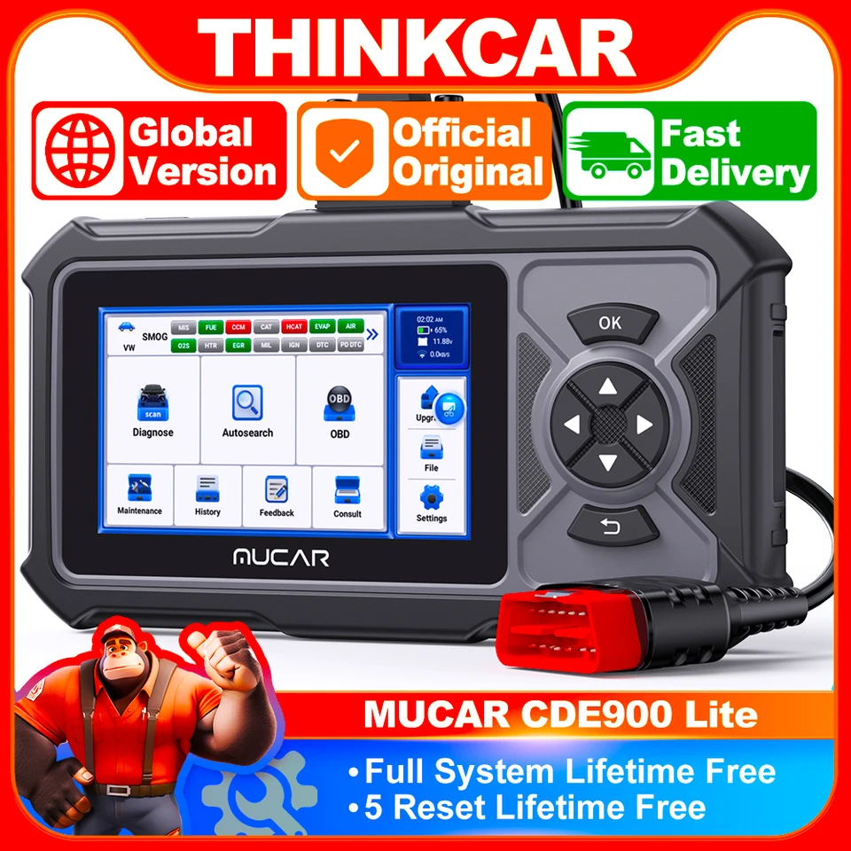 MUCAR CDE900 LITE Auto OBD2 SCANER Úplný systém 5 RESET za život bezplatnú aktualizáciu 32G ERASE Čítanie kódu Diagnostika nástroja Diagnostika auta