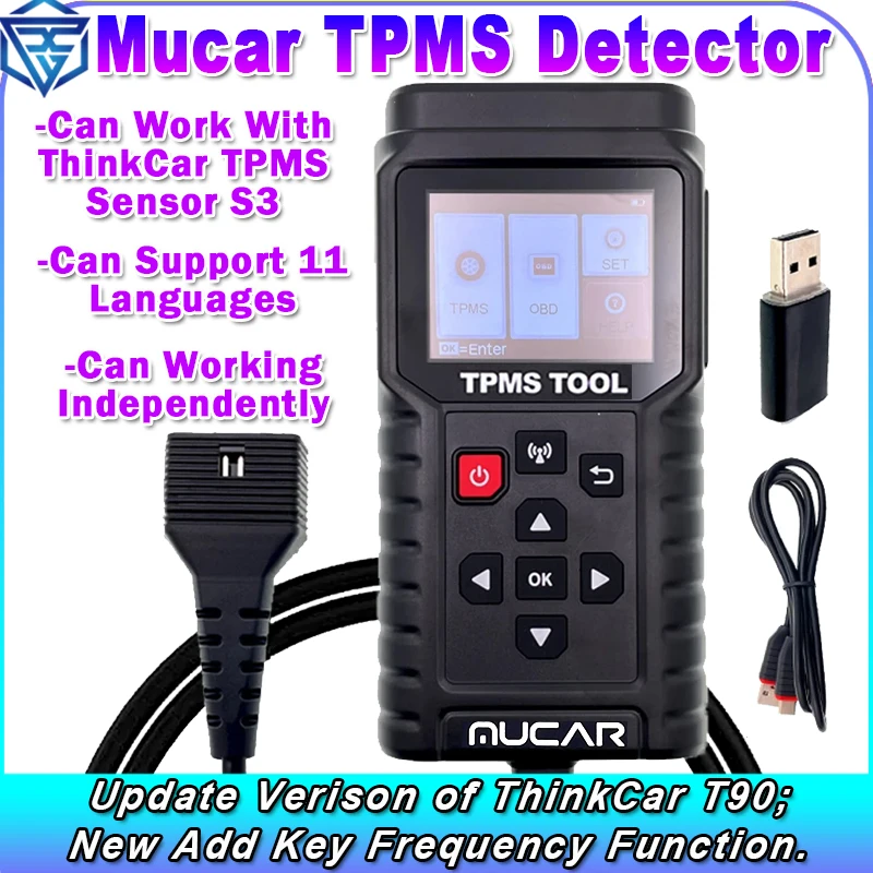 MUCAR TPMS T90 Programátor S3 2in1 Nástroj na diagnostiku tlaku v pneumatikách TPMS Senzor Servisný nástroj 315 MHz 433MHz PK ThinkCar T90 G2