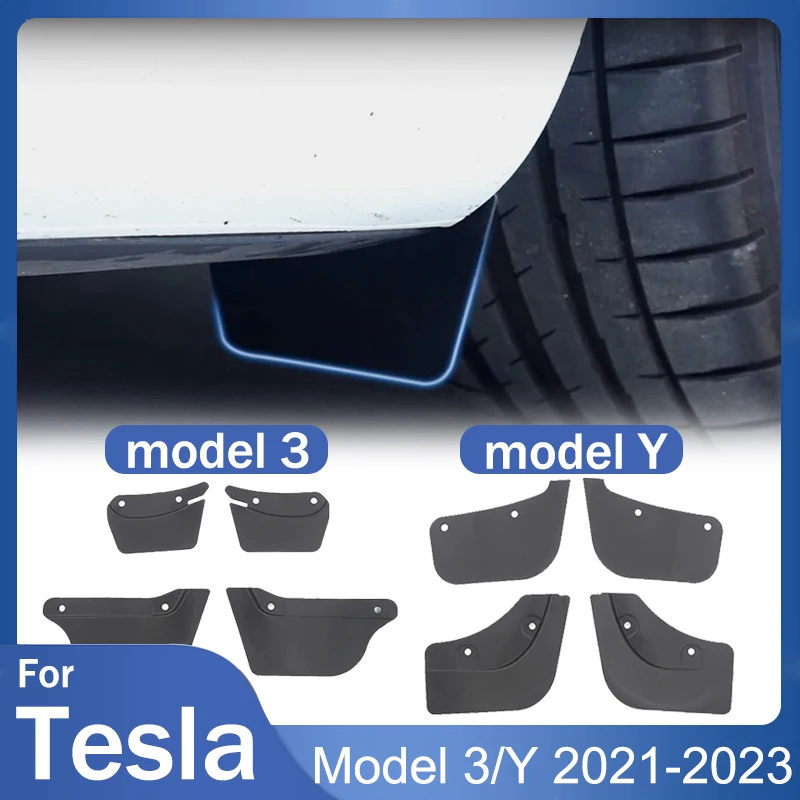 Mudguards pre Tesla Model 3 Model Y 2021-2023 Príslušenstvo bahenné klapky bahenné chrániče Splash Guards Mudguards predný zadný ochranný útvar
