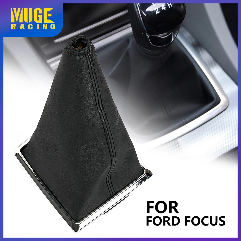 MUGE-NEW PU Leather Car Gear Gear Gear Gaiter Boot Cover Cover Gearshift Cover Rám pre Ford Focus 2005-2012 RS-SFN166