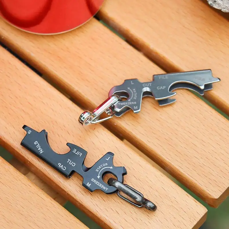Multi 8-in-1 z nehrdzavejúcej ocele Keychain Screwdriver Rustproof Multi Tool Prenosné vonkajšie zásoby pre cestovné kempingové dobrodružstvo