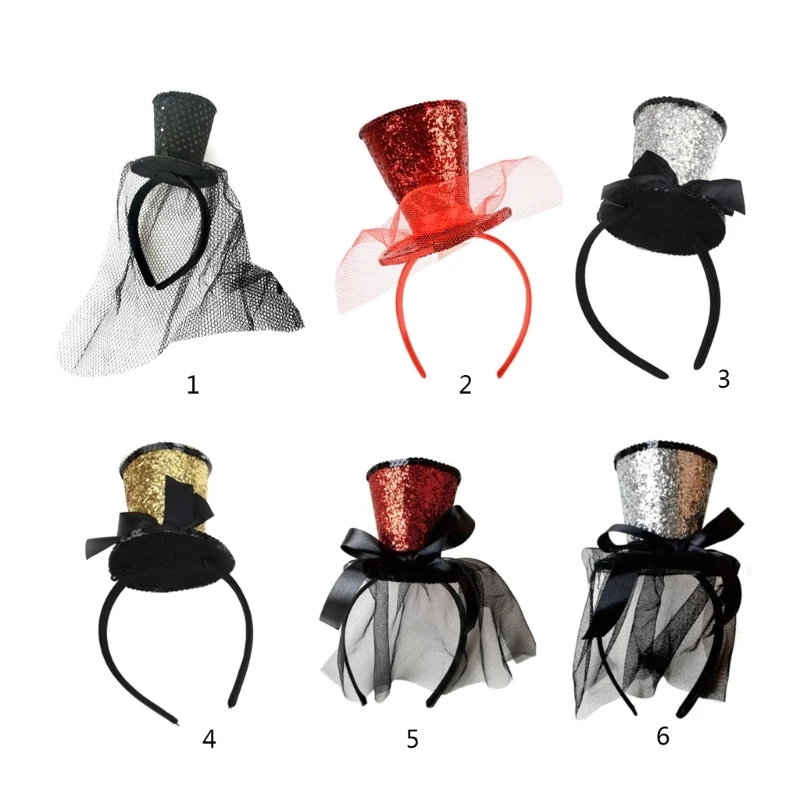 Multi color Mini Top Hat Decor Hair Hoop Festival čelenka pre tínedžerov pre dospelých Party predstavenia vlasové doplnky