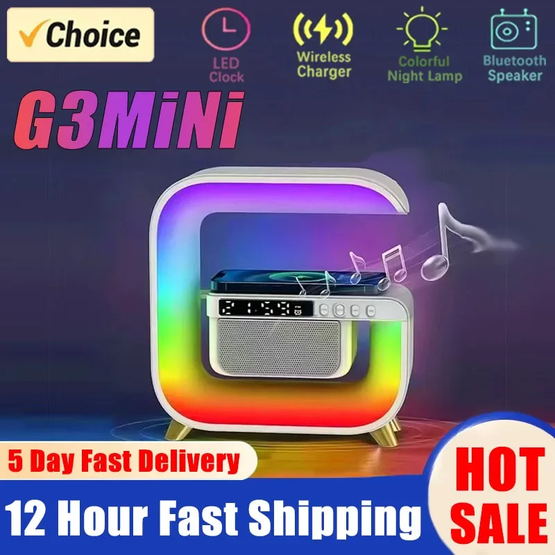 Multifunkcia bezdrôtového nabíjačky Bluetooth 5.0 reproduktor FM TF RGB Night Light Rýchle nabíjacie stanica pre iPhone Samsung Xiaomi