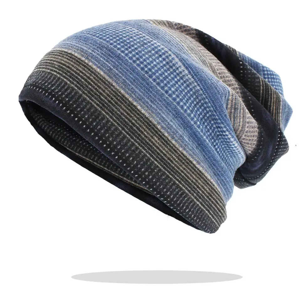 Multifunkcia jesenná zimná zimná ženy Duálne použitie klobúkov Dámske lebky čiapky čiapky Stripe Design Design Thin Girl Feminino Scarf Bht186