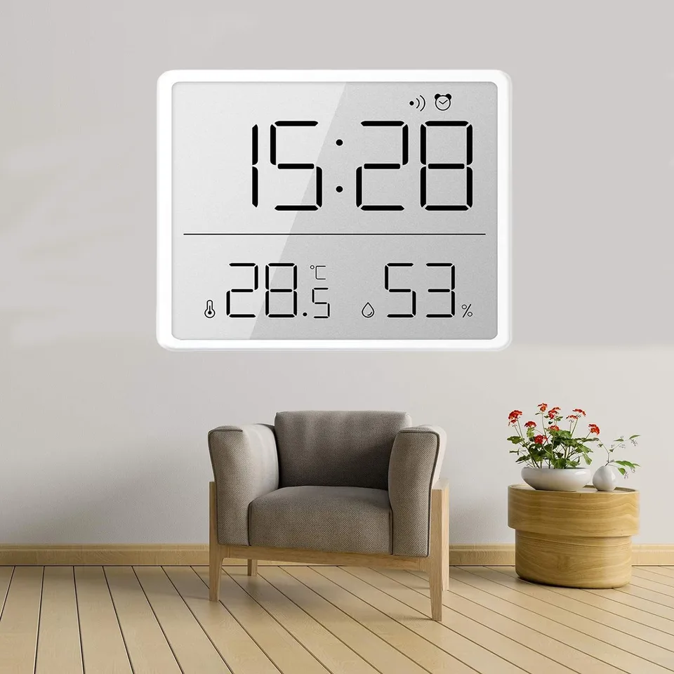 Multifunkčná stolová chladnička na stenu namontovaná na veľkú obrazovku Dátum teploty Vlhkosť Magnetický LCD Digitálny budík
