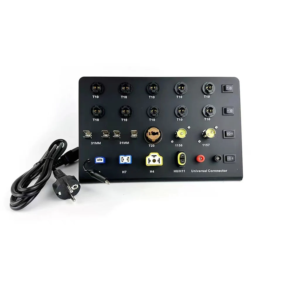 Multifunkčné automatické auto svetlomety HID xenon LED žiarovka T10 W5W Festoon C5W T20 7443 H1 H3 H7 H4 9005 Tester DC 12V Testovacia doska