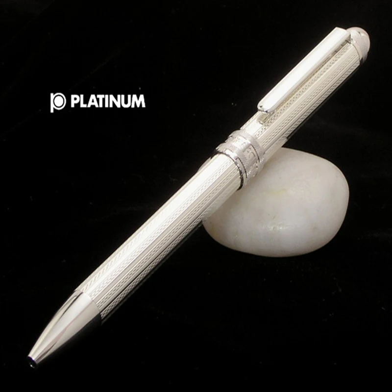 Multifunkčné automatické pero Originálne Platinum Luxus 925 Strieborná ceruzka Ballpoint Pen Red and Black Office pre školu 2020