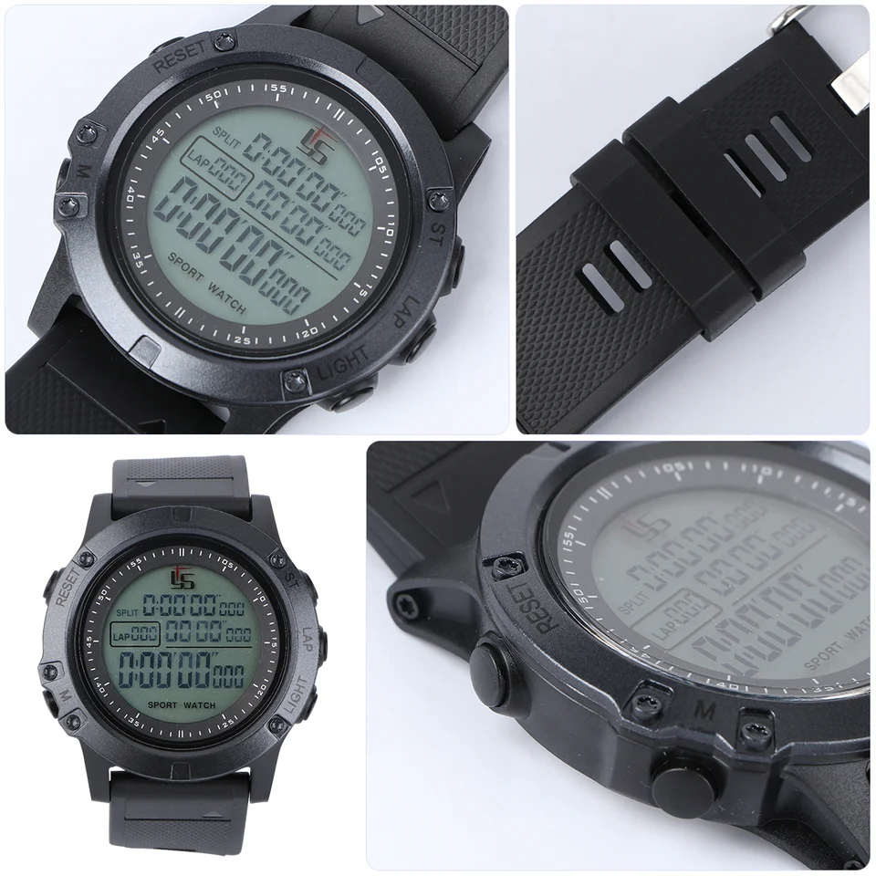 Multifunkčné hodinky Futbalové rozhodcovské hodinky Stopwwatch Timer Chronograph Countdown Football Club Mužské hodinky (čierna)
