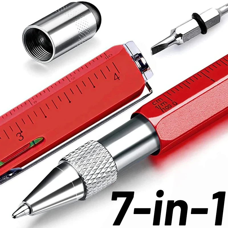 Multifunkčné kapacitné pero s skrutkovačom Screwdriver Spirit Level Ballpoint Pen Pen mobilný telefón dotyk Gadgets Construction Tools