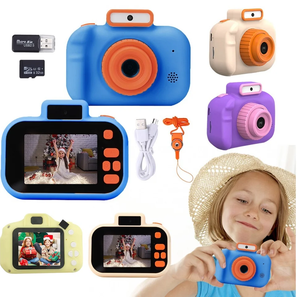 Multifunkčné mikropotoerové hračky prenosné prenosné batoľa Camera s digitálnou videokamerou Lanyard USB Nabíjanie za darčeky pre deti večierky