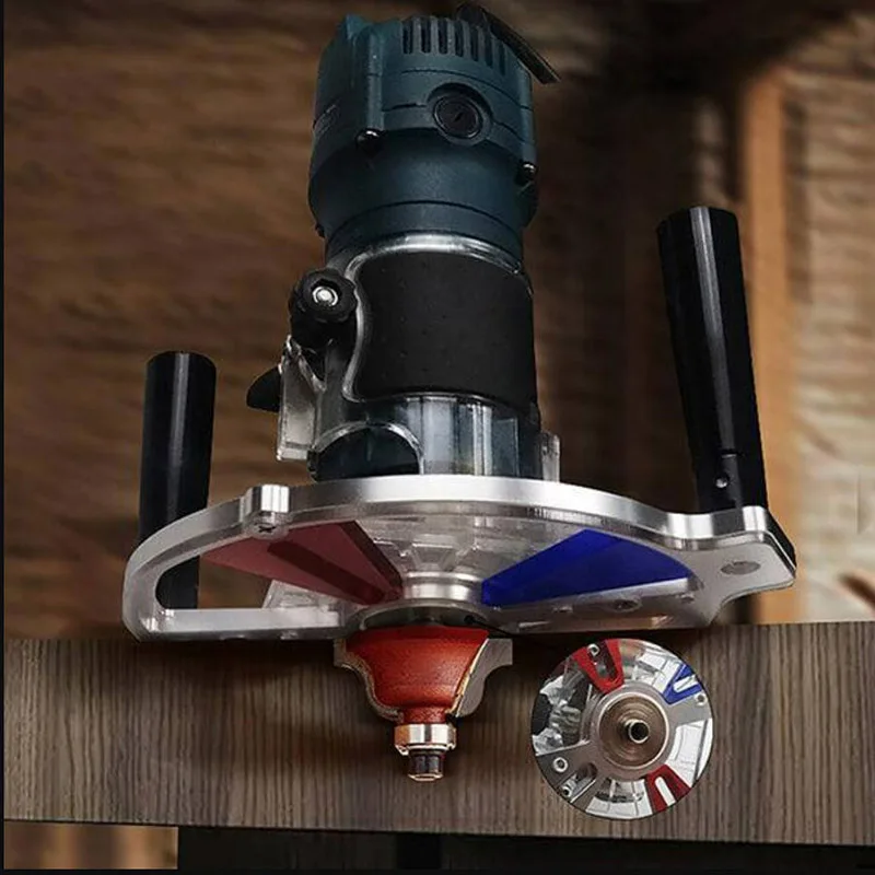 Multifunkčné orezávanie stroja na podporu kompaktného smerovača podložia s rukovätiami Woodworking Edge stroj na otvorené otvory