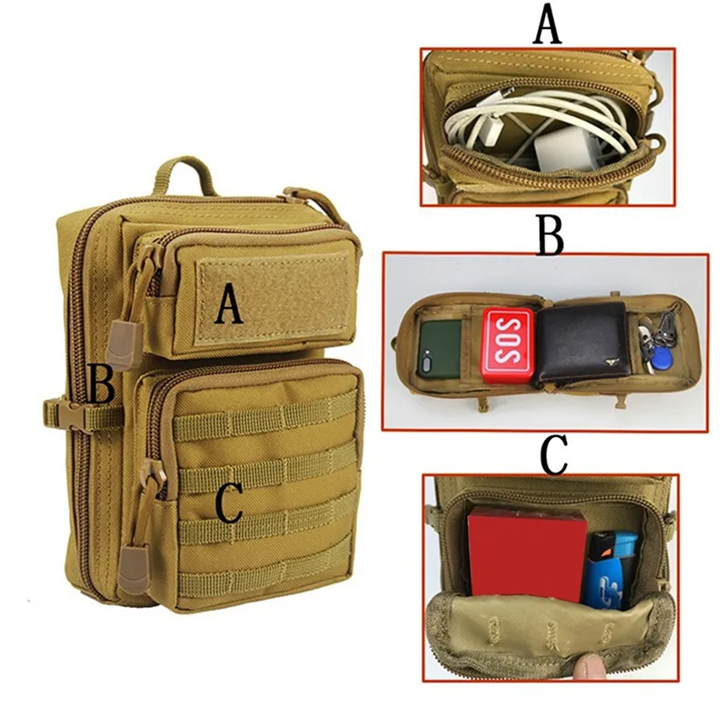 Multifunkčné puzdro molle bedrový pás edc taška peňaženka peňaženka držiak na telefón kemping kemping na turistiku Fanny Pack