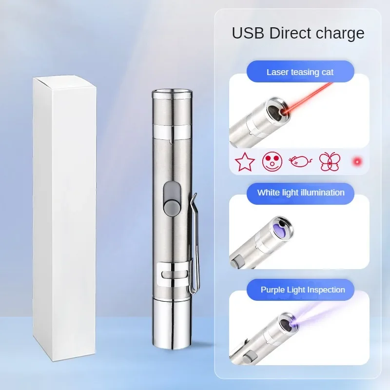 Multifunkčné upgrade USB Priame nabíjanie Infračervená mačka hračky laserová projekcia Interaktívna mačka palice pre hračky pre domáce zvieratá