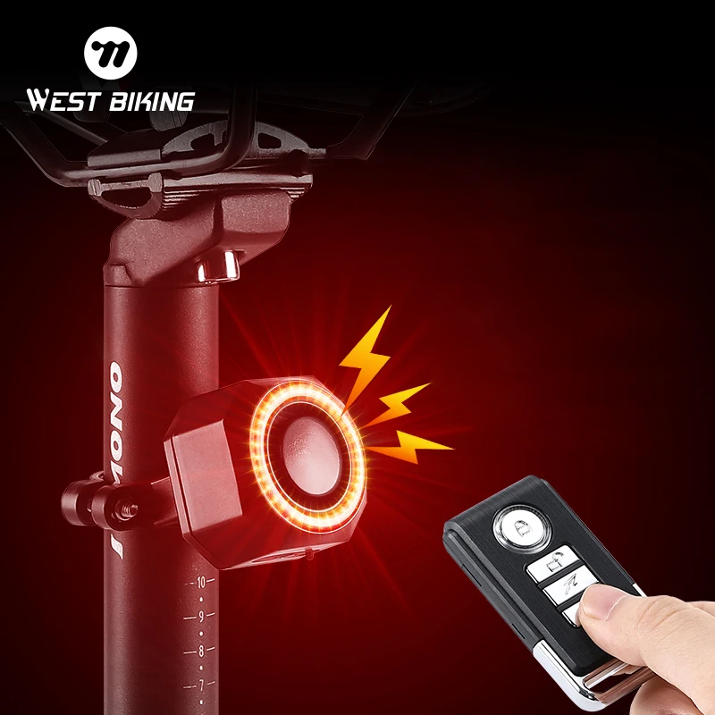 Multifunkčný bicykelový bicykel Zadné svetlo bicykla Smart Automatické automatické snímanie brzdy Snímanie proti krádeži Alarm USB IP65 Taillight Remote Locking