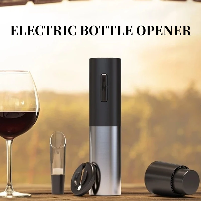Multifunkčný elektrický automatický otvárač Set pre milovníkov kuchynského vína Darčekové nabíjateľné otvárače fľaše na víno s vákuovými zátky