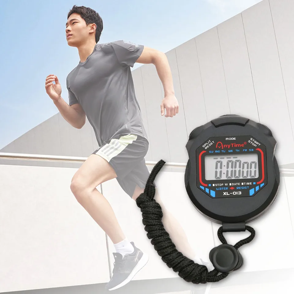 Multifunkčný elektronický stopwatch Sports Stopwwatch Timer Professional Handheld Chronometer Witerproof LCD Displej pre zápas