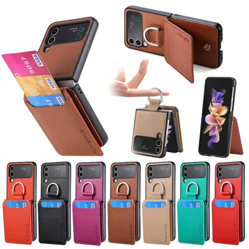 Multifunkčný karta slot LIBEEA LISHEE PUSE pre Samsung Z Flip 6 5 4 3 5G Držiak na držiak prsteňa SOCKOPPORPLE PRE Z FLIP6