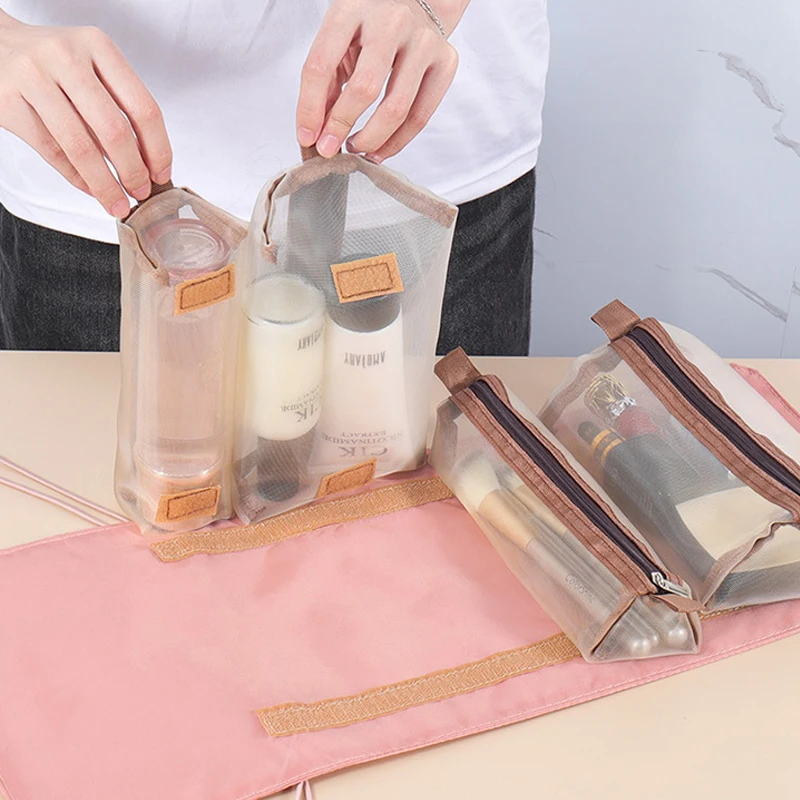 Multifunkčný make-up tašiek odnímateľné make-upové puzdro na rúžové make-up kefy skladovacie vrecká s veľkou kapacitou kozmetický organizátor