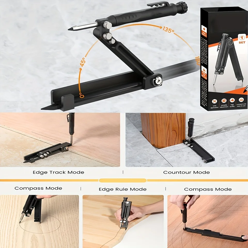 Multifunkčný náradie na písanie - Plastové hlboké diery DIY Woodworking Scribe Grade Scriber Line Maker Tool