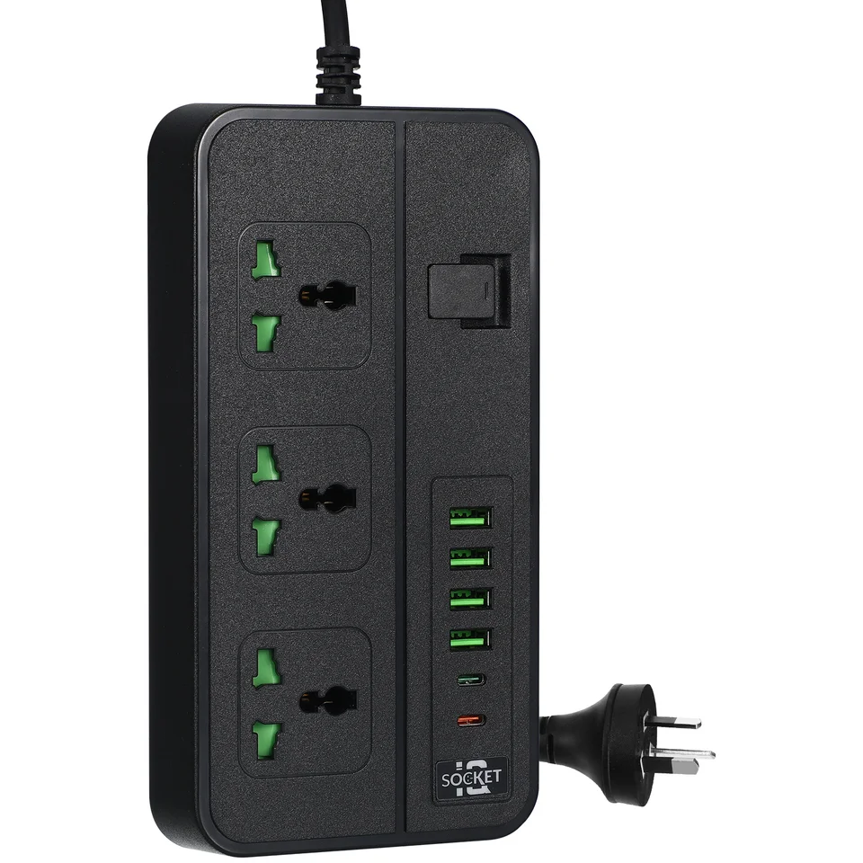 Multifunkčný zásuvný pásik USB predlžovací kábel nabíjanie výstup