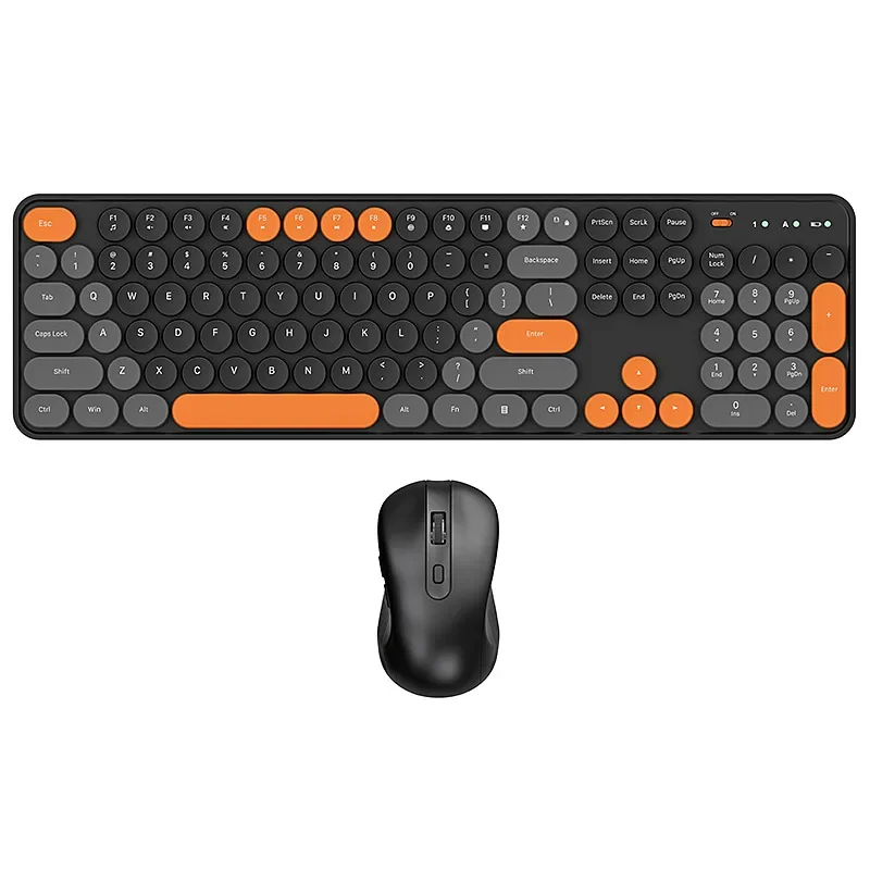 Multimediálna herná klávesnica Klávesová myš Combo Tichá okrúhla kľúče 2.4G Wireless and Wired Keyboard Set pre prenosný počítač PC
