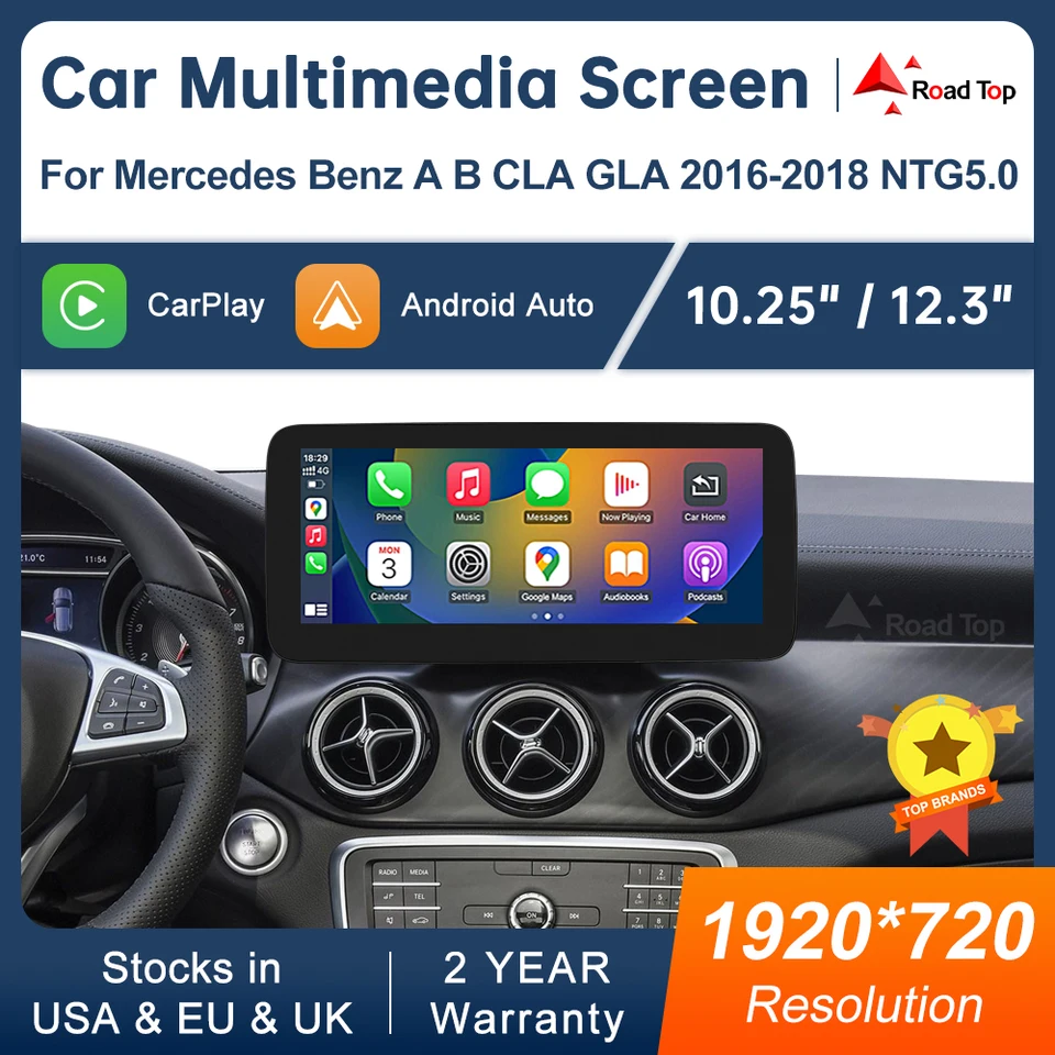 Multimediálny displej pre Benz AB CLA GLA 2016-2018 NTG5.0 Dotknutá obrazovka bezdrôtovej navigácie CarPlay Navigation Android Auto
