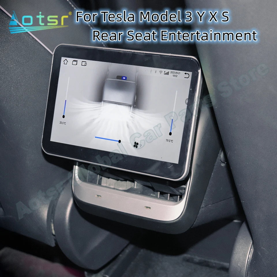 Multimediálny hráč AOTSR pre Tesla Model 3 / Model YXS Zadné sedadlo Entertainment LCD Displej AC Control Panel IPS Screen