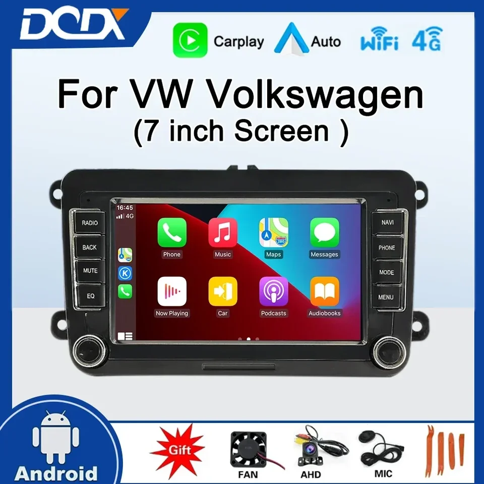 Multimediálny hráč s dvojitým dinom pre VW Passat B7 B6 Golf Touran Polo Tiguan Jetta, Android DVD GPS