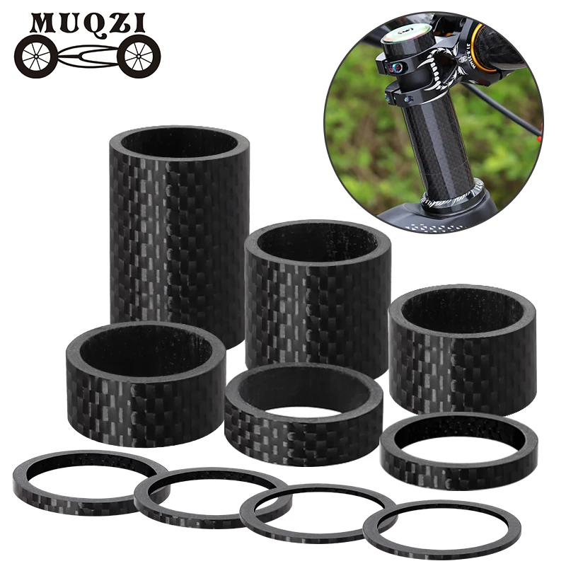 Muqzi uhlíkové vlákna Spacer Spacer MTB BMX Skladacia kmeňová kmeňová podložka na bicykli 1 2 3 5 10 15 20 30 50 mm pre 28,6 mm bicykel vidlice