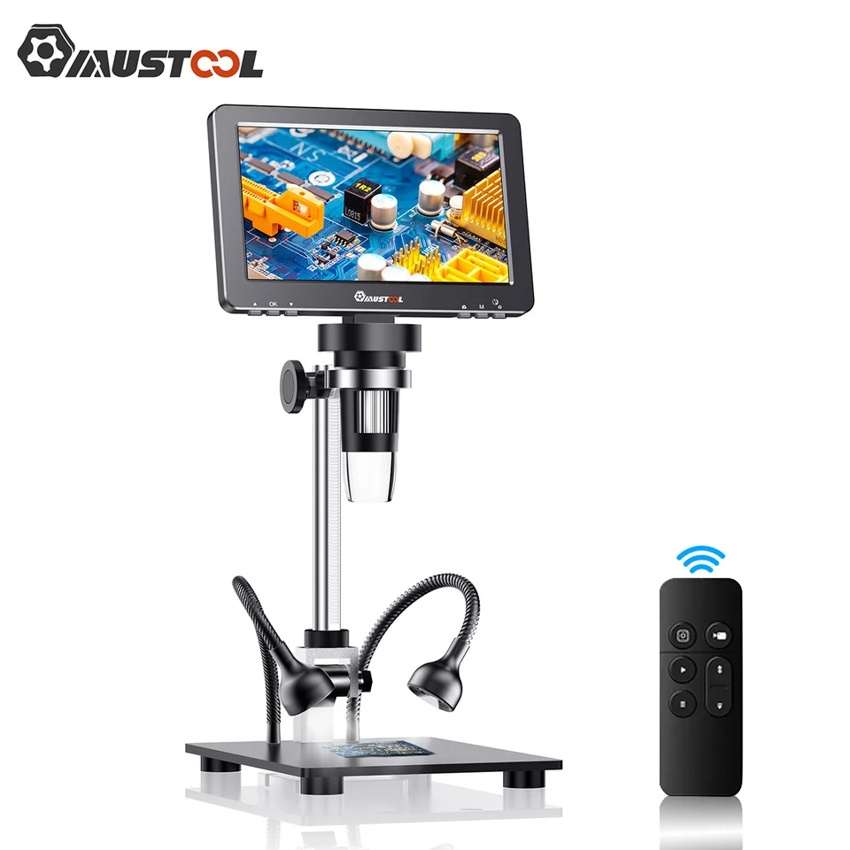 MUSTOOL DM9 PRO HDMI-kompatibilný digitálny mikroskop 7 '' IPS SCREE MICROSKOPES 1200X CELÉ MOŽNOSTI VZOR MICROSCOPIO 16MP