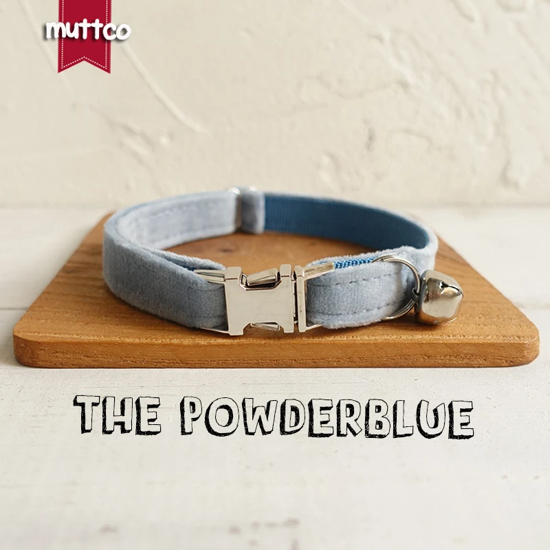 MUTTCO Jednotlivec prispôsobený mačkový golier Powderblue trvanlivé domáceho mazdereka pre váš dom pre váš dom Pet 2 veľkosti UCC081