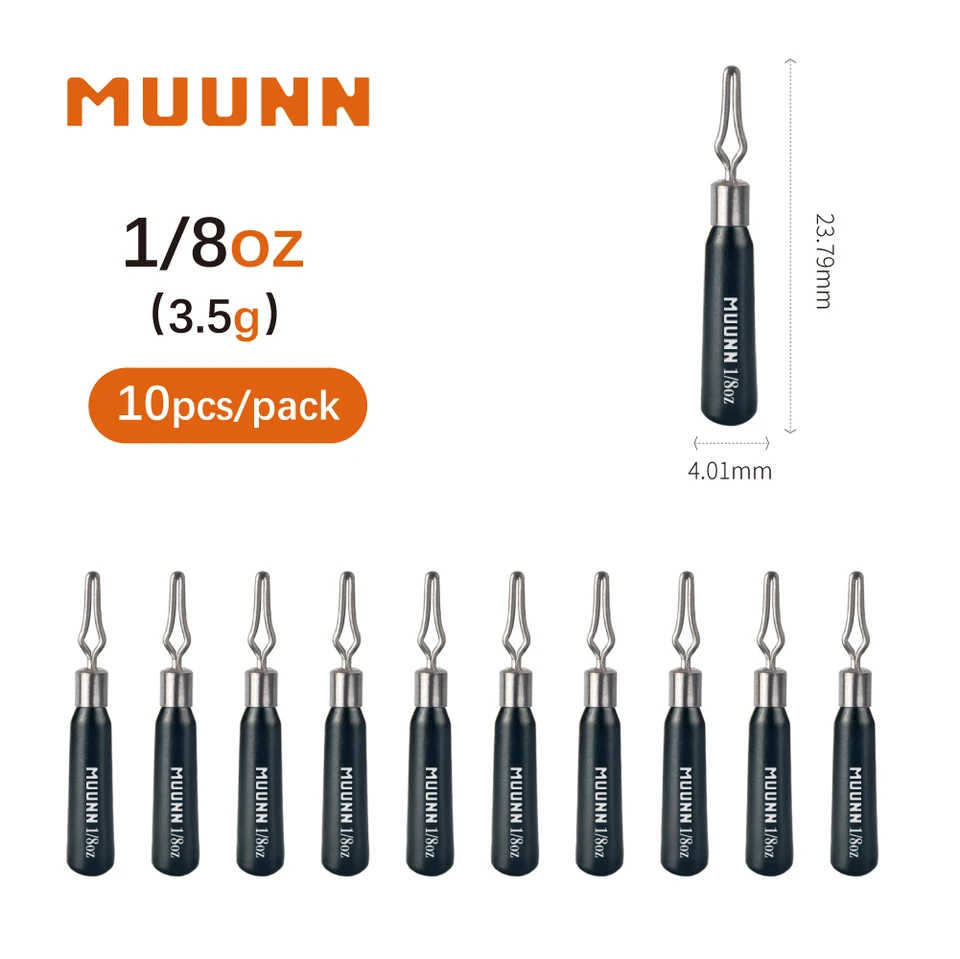 Muunn 10ks Tungsten Skinny Drop Shot Hmotnosť, Sinkers Jika Rig Sinkers 1/8oz-1oz, Bass Walleye Panfish Naláka na rybolovné doplnky