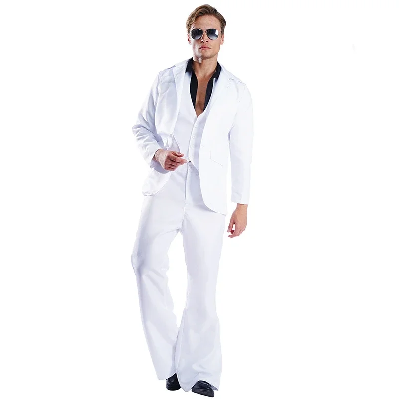 Muž 80. rokov retro hippies disco kostýmy Cosplay dospelých Nočné klub Hippies tanečné pódium oblečenie Halloween Party sa obliekajú pre mužov