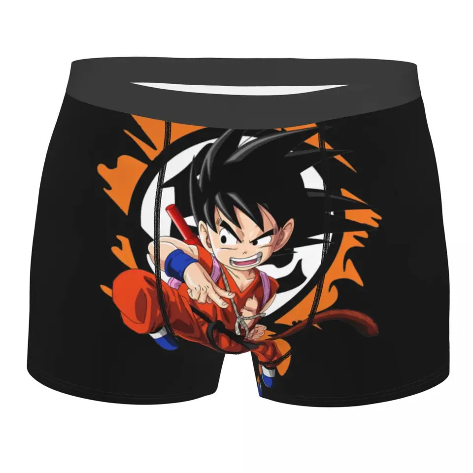 Muž Kid Goku Jump Kick Dragon Ball Z Logo Boxer Briefs Shorts nohavičky mäkké spodné prádlo Mužské vtipné spodky