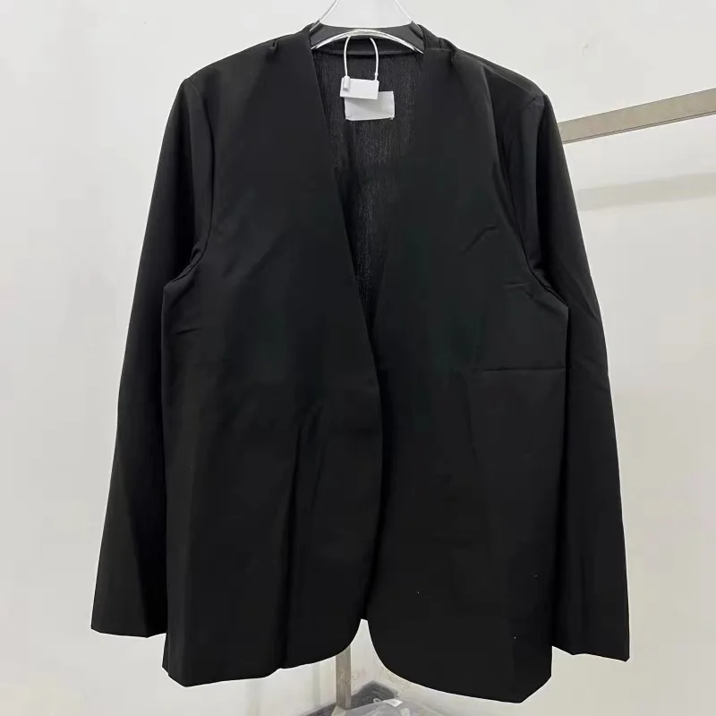 Muž žena rovnaké 2024SS Nový gombíkový bezútešný oblek tenký čierny voľný sveter Najlepšia kvalita Streetwear Bunda