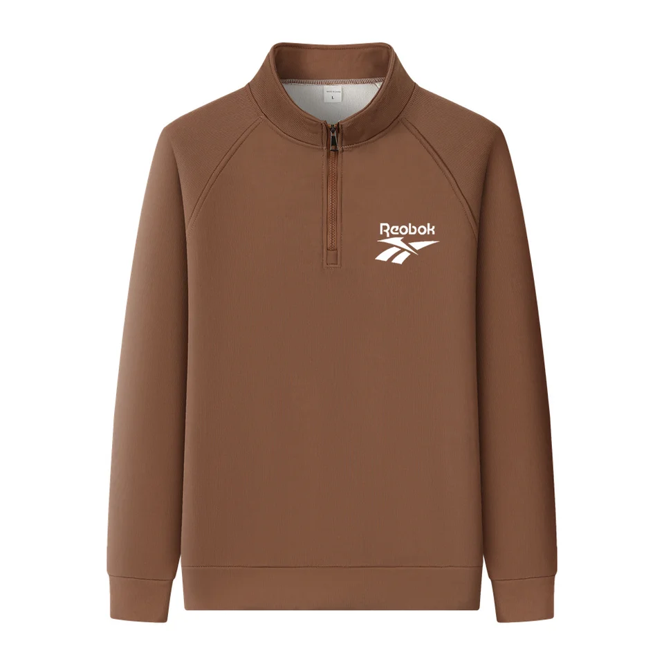 Muži 2024 s dlhým rukávom Pullover Fashel Fall Winter Zbierka Príležitostná nadmerná značka Streetwear Hustý okrúhly krk so zipsovými vrcholmi