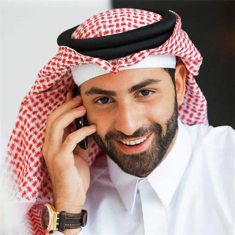 Muži arabské pokrývky hlavy hidžáb šál islamský foulard tlače šál Turban arabský herec pre mužské moslimské oblečenie modlitba Turbante