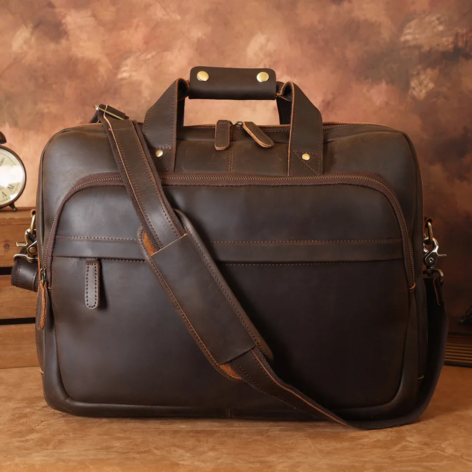 Muži Bievky Bunkcaase Originálna kožená kabelka pre mužov Muž Work Tote Bag Business Bag 17 