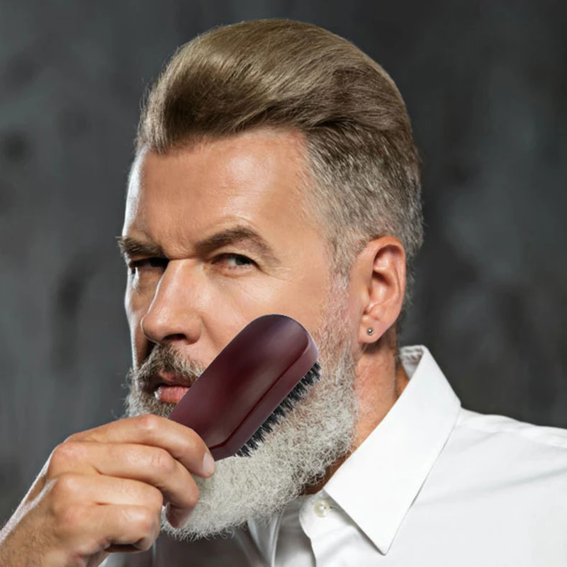 Muži brada kefka drevené rukoväť kancina štetiny fúzy čistiace kefy Kaderné kaderníctvo proti statickému holičovi
