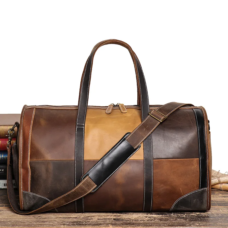 Muži Dámske kožené cestovné taška pre ženy muži Men Soft Cowskin Duffle vrecká kožené ručné batožiny cestovné vrecká na ramene týždenník taška