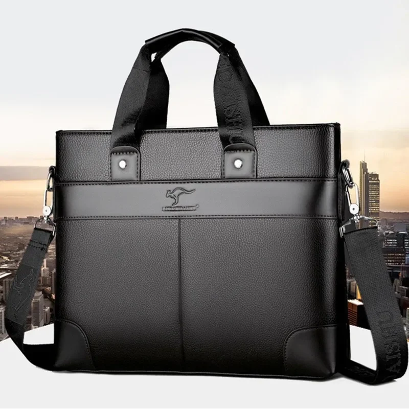 Muži kabelka Výkonný kufrík Muž Business tote tašky bočné tašky kufr luxusný laptop taška Pánska koža Značka dámska dámska