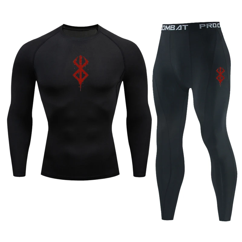 Muži, ktorí prevádzkujú kompresiu športového oblečenia 2 PCS Sety Sety telocvične Tesné športové tričko Cvičenie Jogging Fitness Clothing Tracksuit Pants Sporting