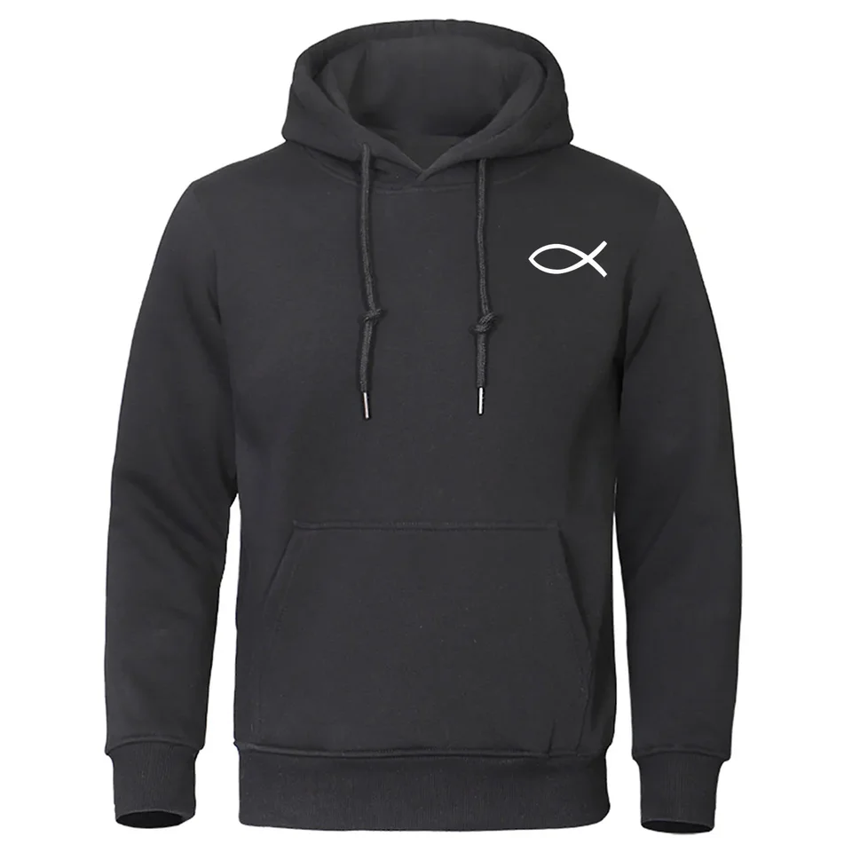 Muži mikina kresťan Ježišu rybie mikiny Ženy Vysoko kvalitné značky Pullover na jeseň Zimné teplé fleece kapucňa Príležitostné streetwear