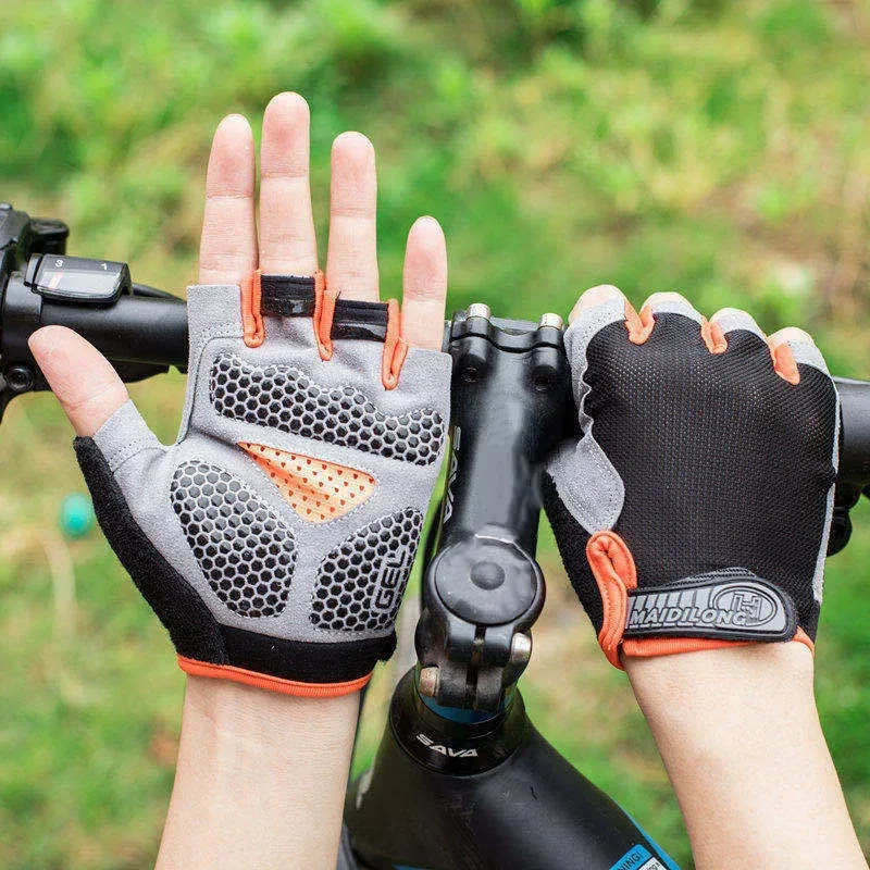 Muži na bicykli bicyklové rukavice Half Finger Gym Rukavice Ženy Mitten