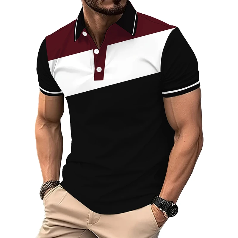 Muži oblečenie leto nové trendy s krátkym rukávom kúzlo farebné pólové košele muži ležérne golfové pólo košeľa 100% polyester pólové košele.