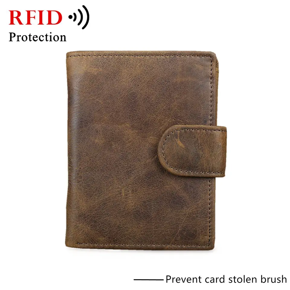 Muži originálne kože peňaženka RFID kreditná karta mince vrecko Mini Money Bag Stručná malá kabelka minimalistická peňaženka pre muža