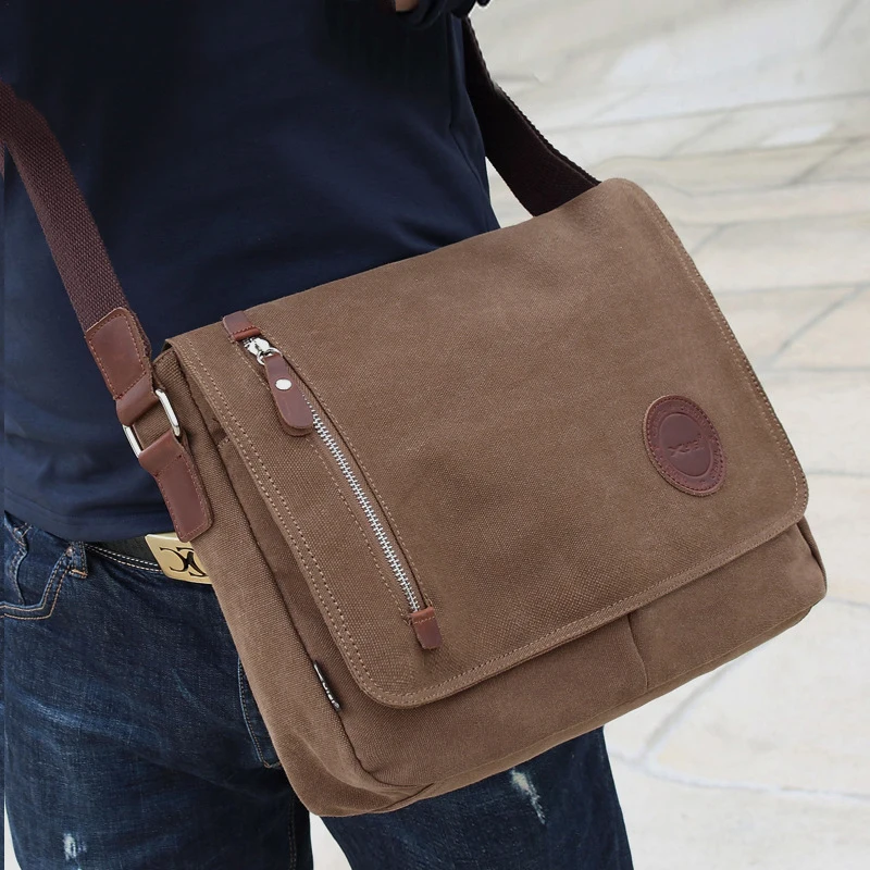 Muži plátno Cast Ramer Crossbody Outdoor Cestovec vrecka Vodotesný obchodný posol Messenger Solid Color Good Qualtiy Bag Hot Sell