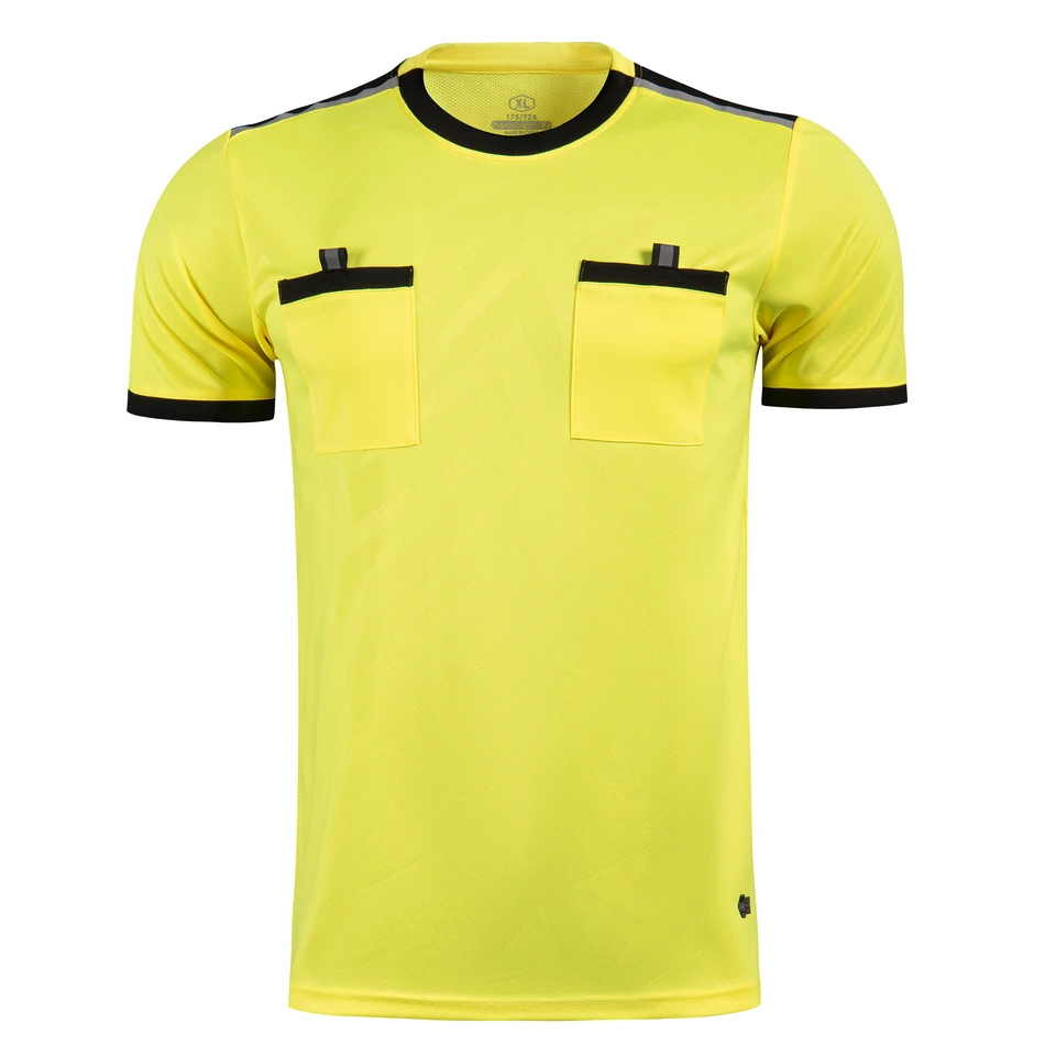 Muži pre dospelých Profesionálne futbalové rozhodca Jersey Uniformy futbalového sudcu rozhodca dresy tričká Sport Kit 2 vrecko Rýchle sušenie