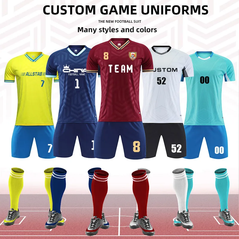 Muži prispôsobiť futbalové dresy Dospelé dieťa futbalové uniformy košele Ženy futsal športové odevy výcvik outfit detské športové trať